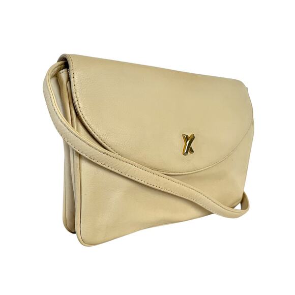 Paloma Picasso Vintage Bone White Leather Convertible Clutch Crossbody Bag - Picture 10 of 10